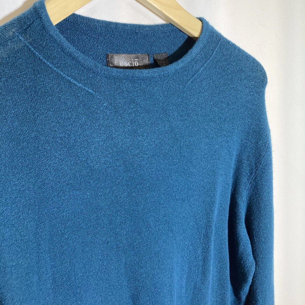 Escio Womenโs XL Acrylic Spandex Pullover Sweaterโ Long Sleeve Teal Sail